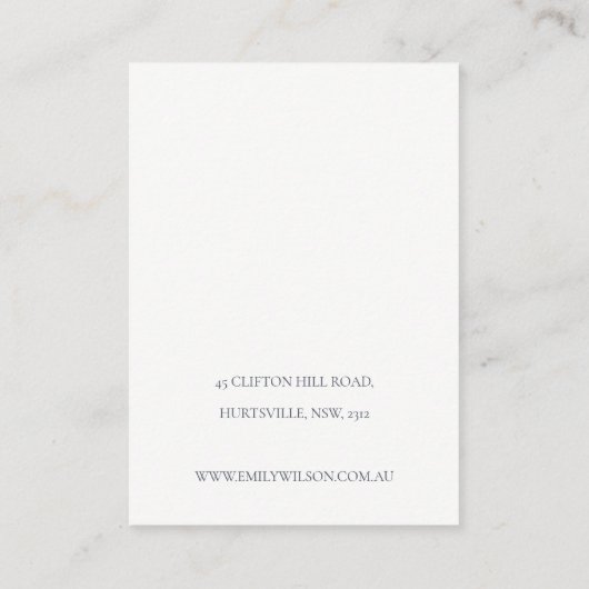 Elegant Dusky Floral Vine Ivory 3 Veroorbaar beeld Visitekaartje (Achterkant)