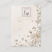 Elegant Dusky Floral Vine Logo 3 oorscherm Visitekaartje (Voorkant)