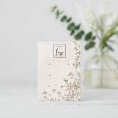 Elegant Dusky Floral Vine Logo 3 oorscherm Visitekaartje (Staand voorkant)