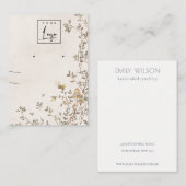Elegant Dusky Floral Vine Logo, Ketting Visitekaartje (Voorkant / Achterkant)