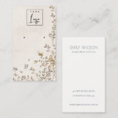 Elegant Dusky Floral Vine Logo Veroorbaar beeldsch Visitekaartje (Voorkant / Achterkant)