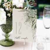 Elegant Dusky Leafy Fern Succulent Wedding Kaart