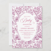 Elegant Dusky Pink Rose Gold Baby Shower Invite Kaart (Voorkant)