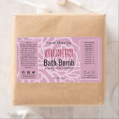 Elegant Dusky Roos Roze Bloemen Spa Productlabel Etiket (Insitu)