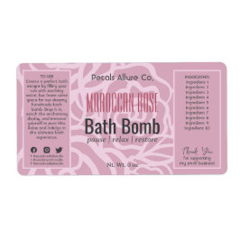 Elegant Dusky Roos Roze Bloemen Spa Productlabel Etiket