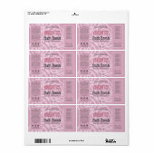 Elegant Dusky Roos Roze Bloemen Spa Productlabel Etiket (Full Sheet)