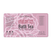 Elegant Dusky Roos Roze Bloemenbad Productlabel Etiket (Voorkant)