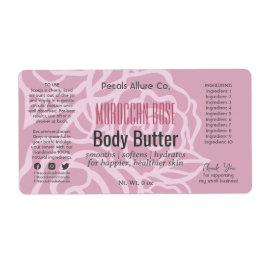 Elegant Dusky Roos Roze Bloemenpot Productlabel Etiket