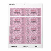 Elegant Dusky Roos Roze Bloemenpot Productlabel Etiket (Full Sheet)