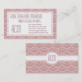 Elegant Dusky Roos Roze Damask Feminine Visitekaartje (Voorkant / Achterkant)