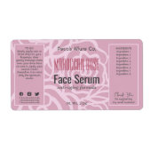 Elegant Dusky Roos Roze Gezicht Haarolie Serum Lab Etiket (Voorkant)