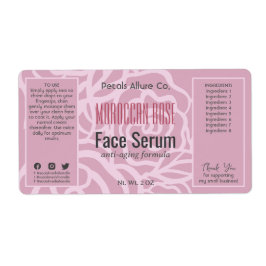 Elegant Dusky Roos Roze Gezicht Haarolie Serum Lab Etiket