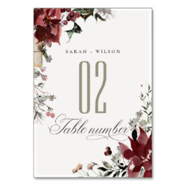 Elegant Dusky Warm Winter Festive Foliage Wedding Kaart