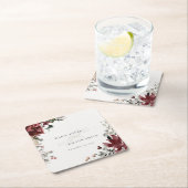 Elegant Dusky Warm Winter Festive Foliage Wedding Kartonnen Onderzetters (Insitu)