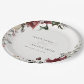 Elegant Dusky Warm Winter Festive Foliage Wedding Papieren Bordje (Gekanteld)