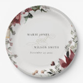 Elegant Dusky Warm Winter Festive Foliage Wedding Papieren Bordje (Voorkant)