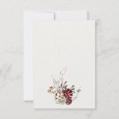 Elegant Dusky Warm Winter Festive Foliage Wedding RSVP Kaartje (Achterkant)