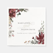 Elegant Dusky Warm Winter Festive Foliage Wedding Servet (Voorkant)