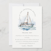 Elegant Dusky zeilboot Yacht zeillandschap bruilof Bedankkaart (Voorkant)