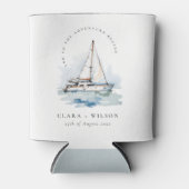 Elegant Dusky zeilboot Yacht zeillandschap bruilof Blikjeskoeler (Voorkant)