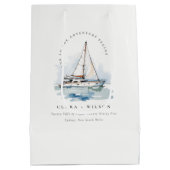 Elegant Dusky zeilboot Yacht zeillandschap bruilof Medium Cadeauzakje (Achterkant)