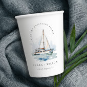 Elegant Dusky zeilboot Yacht zeillandschap bruilof Papieren Bekers