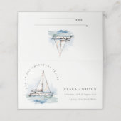 Elegant Dusky zeilboot Yacht zeillandschap bruilof Plaatskaartje (Buitenkant ongevouwen)