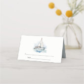 Elegant Dusky zeilboot Yacht zeillandschap bruilof Plaatskaartje (Achterkant)