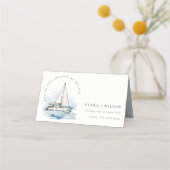 Elegant Dusky zeilboot Yacht zeillandschap bruilof Plaatskaartje (Voorkant)