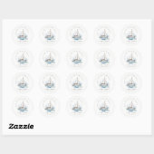 Elegant Dusky zeilboot Yacht zeillandschap bruilof Ronde Sticker (Vel)