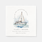 Elegant Dusky zeilboot Yacht zeillandschap bruilof Servet (Voorkant)