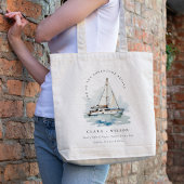 Elegant Dusky zeilboot Yacht zeillandschap bruilof Tote Bag