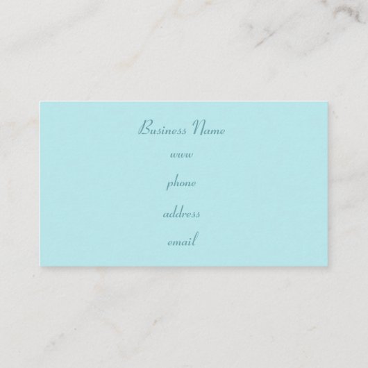 Elegant Dusty Aqua Visitekaartjes (Achterkant)