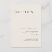 Elegant Dusty Beige Modern Typography Wedding Informatiekaartje (Voorkant)