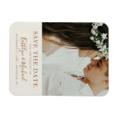 Elegant Dusty Beige Modern Typography Wedding Magneet (Horizontaal)