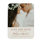 Elegant Dusty Beige Modern Typography Wedding Magneet (Verticaal)