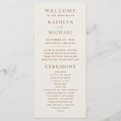 Elegant Dusty Beige Modern Typography Wedding Programmakaart (Voorkant)
