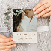 Elegant Dusty Beige Modern Typography Wedding Save The Date