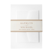 Elegant Dusty Beige Modern Typography Wedding Uitnodigingen Wikkel