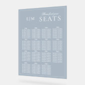 Elegant Dusty Blauw Script Monogram Bruiloft Seat Acryl Bord (Hoek)