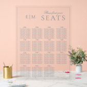 Elegant Dusty Blauw Script Monogram Bruiloft Seat Acryl Bord (Huwelijk)