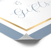 Elegant Dusty Blue and Gold Kaarten and Gifts Sign Poster (Hoek)