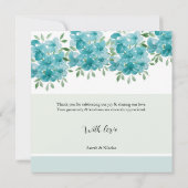 Elegant Dusty Blue Ant Mint Floral Waterverf Art Bedankkaart (Achterkant)