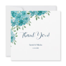 Elegant Dusty Blue Ant Mint Floral Waterverf Art