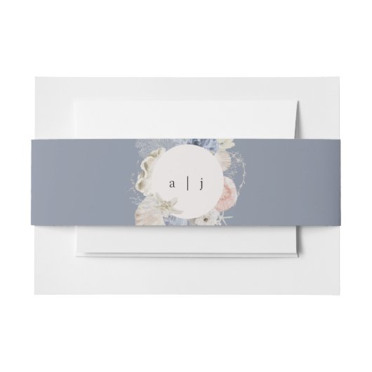 Elegant Dusty Blue Beach Wedding Uitnodigingen Wikkel (Voorkant Voorbeeld)