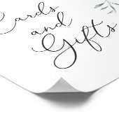 Elegant Dusty Blue Bloemen Kaarten en geschenken t Poster (Hoek)