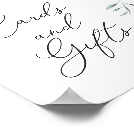 Elegant Dusty Blue Bloemen Kaarten en geschenken t Poster (Hoek)