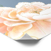 Elegant Dusty Blue Blush Gold Peach Floral Wedding Poster (Hoek)