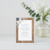 Elegant Dusty Blue Blush Rustic Wood - Gegevens Informatiekaartje (Staand voorkant)