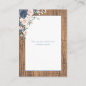 Elegant Dusty Blue Blush Rustic Wood - Gegevens Informatiekaartje (Achterkant)